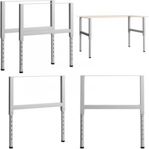 Vidaxl - Cadres d'&eacute;tabli r&eacute;glables 2 pcs M&eacute;tal 85x(69-95,5) cm Gris - Cadre De Table - Pied De Table - Table Ajustable - Table Industrielle - Bureau