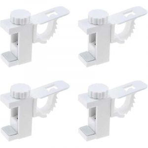 4 Pi&egrave;ces Support de Support de Pince Porte-Rideaux, Support De Support De Pince Porte-Rideaux, Barre Transversale R&eacute;glable Tringle &agrave; Rideaux Stockage