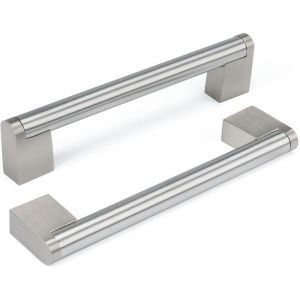 Ccykxa - Lot de 10 Poignée Meuble Poignee de Meuble Cuisine Inox Poignée de Porte Poignée Cuisine Nickel Brossé en Acier Inoxydable Entraxe 128mm