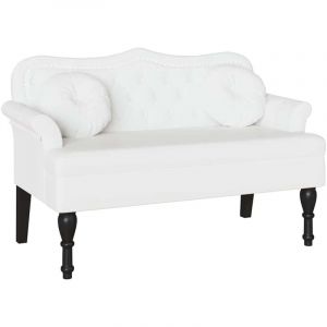 Banc Chesterfield Blanc 120,5 x 65 x 75 cm Cuir synthétique vidaXL