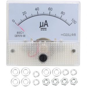 Ampèremètre analogique à panneau Ampèremètre 85C1 dc 0100UA Pointeur Compteur de courant Compteur de courant à panneau Ampèremètre cc Compteur de