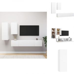 Vidaxl - Ensemble de meubles tv 4 pcs Blanc Bois d'ing&eacute;nierie - Meuble Tv - Meuble Tv Suspendu - Ensemble Meuble Tv - Meuble Hifi - Rangement Salon