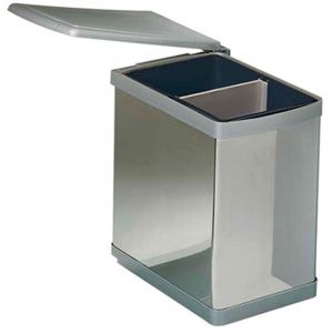 Gollinucci - Nike Inox Automatic Bucket M50 1X21L - Poubelle pivotante avec 1 compartiment et séparateur central amovible