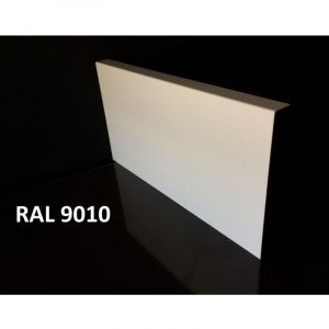 Alucouleur - Bande de Rive Aluminium Blanc Pur ral 9010 (1 pli, retour 30 mm, ep 1mm) Hauteur : 200 mm