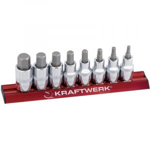 Kraftwerk - Jeu de 8 douilles-embouts 6 p.creux 1/2'