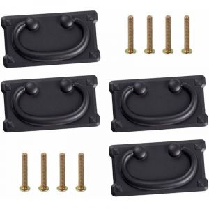 Vintage Antiques Lot de 4 Poign&eacute;es de Tirage Antique Poignee de Meuble Vintage avec Anneau de Tirage Tiroir Bague Poign&eacute;e de Traction Bouton