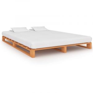 Lit double-180 x 200 cm, Cadre de lit, Lit adulte de palette Marron Bois de pin massif 180 x 200 cm JKF952522 design in