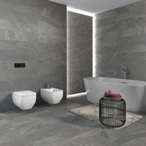 Stone By Stone - Grès cérame - mustang slate - light grey - 45x90 Rectifié - (0,787 m²)