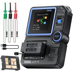 Testeur de transistor Mosfet Testeur de condensateur de transistor Testeur de composants &eacute;lectroniques CMS multifonction Diode Triode ESR NPN PNP