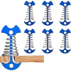 Bardusch-Lot de 6 Alliage D'aluminium Fishbone Tente Steakes, Deck Anchor Piquets Camping Tente Pegs avec boucle &agrave; ressort pour accessoires de p&ecirc;che