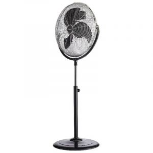 Bimar - Ventilateur à Piédestal Grecale, Métal, Argent, Noir, 53,5x130x44 cm