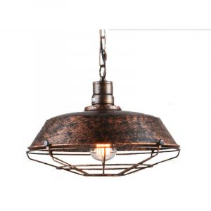 R&eacute;tro Metal Suspension Industriel Vintage 360mm Luminaire M&eacute;tal Antique Edison Culot E27 Plafonnier Luminaire Rouille