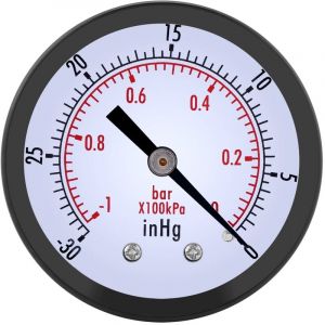 0 -30inHg 0 -1bar 50mm Mini cadran manomètre à vide d'air, manomètre