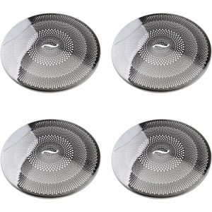 Lot de 4 protections de haut-parleur audio de voiture compatibles avec Mercedes-Benz Classe e/c/glc W213 W205 en acier inoxydable argenté brillant