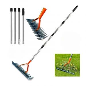 Rateau Scarificateur Gazon, Scarificateur Gazon Manuel avec Manche 170 cm, R&acirc;teau De Scarification, Scarificateur Gazon &agrave; Main, pour D&eacute;sherber