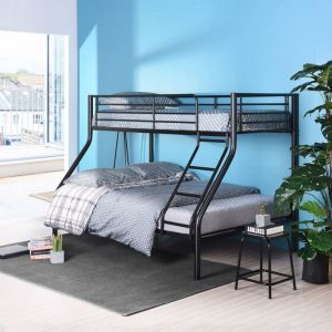 Lits superposés 90 et 140 cm en métal noir