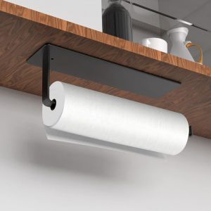 Porte Sopalin, Porte Derouleur Essuie Tout Mural de Cuisine sans Per&ccedil;age, Porte Rouleau de Papier sous l'armoire, Acier Support Sopalin Auto-Adh&eacute;sif