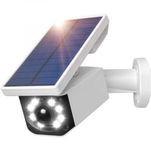 Cam&eacute;ra de surveillance solaire &agrave; &eacute;nergie solaire IP66 &eacute;tanche pour ext&eacute;rieur avec d&eacute;tecteur de mouvement, lampe solaire led pour jardin garage