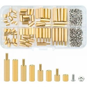 M3 Entretoise Laiton,PCB Entretoise,Filet&eacute; M&acirc;le-Femelle Hexagonale Boulons en Cuivre Assortiment Kit pour PCB carte m&egrave;re-120 Pi&egrave;ces