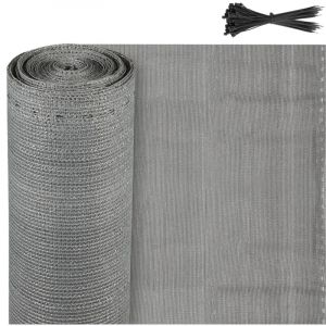 EINFEBEN Brise vue renforc&eacute; 1 x 25 M Brise vue Pour Balcon HDPE barri&egrave;re maille pare brise Gris
