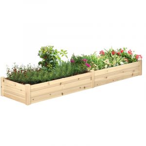 Carr&eacute; potager rectangulaire en sapin avec feutre et s&eacute;parateur, 244x61.5x27 cm,Kit complet