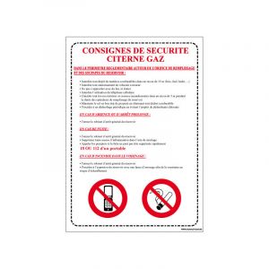 Signaletique.biz France - Panneau consignes de securite citerne gaz (A0532) - Plastique pvc 1,5 mm - 300 x 420 mm