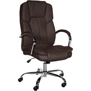 CLP - Fauteuil de bureau xxl Xanthos en Similicuir avec une capacité de charge de 210 kg Marron