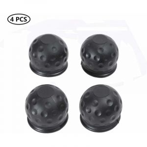 4Pcs 50 mm Cache Boule Attelage, Barre De Remorquage Boule Attelage Caoutchouc Noir, Capuchon De Protection De Boule D'attache Remorque, Prot&egrave;ge