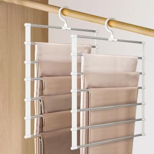 Cintre Pantalon, Cintre Gain De Place pour Armoire, Crochet pivotant &agrave; 360&deg;, Ceintre pour Pantalons pour Armoire, Pliable pour, Foulards, Jupes,