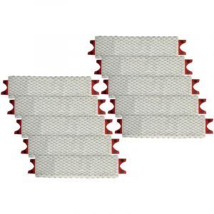 Vhbw - 10x Serpill&egrave;res compatible avec Vileda UltraMax xl, UltraMat xl balai nettoyant - T&ecirc;te de rechange, microfibre, gris / rouge / blanc