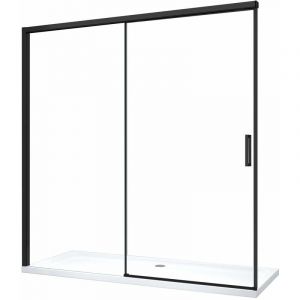 Porte de douche pour installation en niche avec fermeture douce Soft Close H 200, cadre en noir mat 8 mm Cm 120 (117-120)