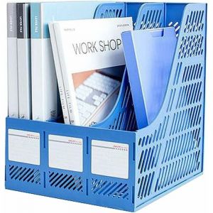 Casier Rangement Bureau 2PCS Bo&icirc;te de Rangement en Plastique Range Document Organisateur de Bureau Bo&icirc;te Trieur Porte-Revues Dossiers pour Classer