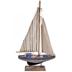 Maquette de voilier décorative, modèle nautique classique, idéale pour une décoration nautique, cadeau original pour les amoureux de la mer.