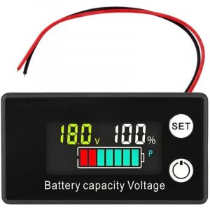 Testeur de Piles, DC 12V 24V 36V 48V 72V Compteur Batterie Alarme Temp&eacute;rature, Testeur de Batterie, Jauge de Carburant de Batterie au Plomb, Moniteur