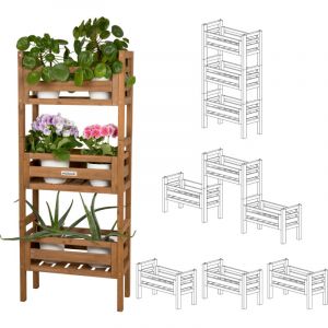 Grand carré Potager en Bois de Cerisier Massif Haute, lit de Jardin surélevé sur Pieds, jardinière rectangulaire pour Jardin Balcon extérieur, Marron