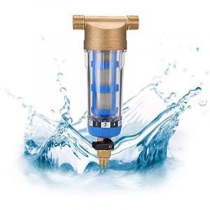 Filtre &agrave; eau r&eacute;utilisable pour s&eacute;diments spin-Down - Filtre &agrave; eau - Filetage ext&eacute;rieur - Pr&eacute;filtre &agrave; s&eacute;diments pour tuyau d'eau de fontaine - Filtre