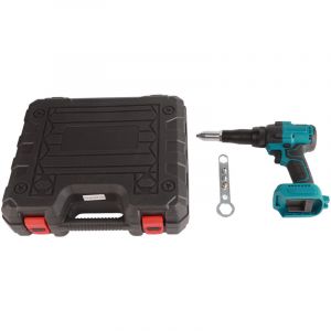 Riveteuse Sans Fil Compatible avec Makita 18V Batterie, Electrique Pistolet à Riveter, 10KN Pince à Rivets Sans Balais avec 3 Adaptateurs et Mallette