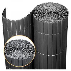Brise-vue Canisse pvc pour jardin balcon terrasse, Gris anthracite(120 x 500 cm) - Einfeben