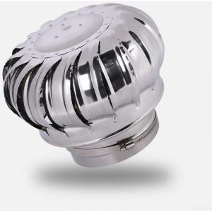 Hotte de chemin&eacute;e rotative en acier inoxydable non aliment&eacute;e par boule de vent et dispositif d'&eacute;vacuation de fum&eacute;e - Ventilateur &eacute;tanche &agrave; la pluie