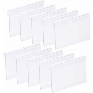 GABRIELLE 100Pcs Porte-étiquette Transparent en Plastique, Porte-étiquettes en PVC Supports d'Étiquettes en Plastique Porte-étiquette de Prix