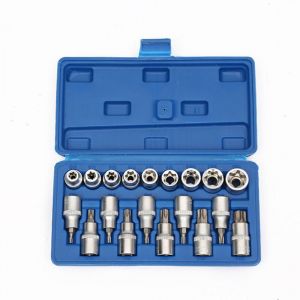 CHOYCLIT Boîte à Outils avec 34 Embouts en Acier Chrome Vanadium - bleu,Douille et embout pour clé,Coffret Jeu de Douilles