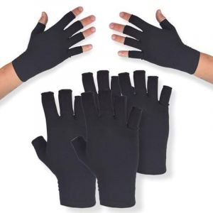 Lot de 4 Gants de Compression pour Arthrose Femme Et Homme - Gants Anti-arthrite Sans Doigts Pour Les Mains - R&eacute;duit L&rsquo;inflammation - Id&eacute;al Pour Le