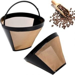 2PCS Filtre Café Permanent Filtre,Inoxydable Filtres à Style Cône Numéro 4,100 Mailles Filtre à Café Réutilisable pour la Filtration du Café et du Thé
