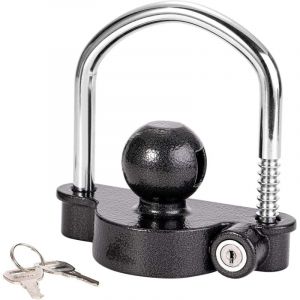 Verrou d'attelage de remorque Kit de s&eacute;curit&eacute; Universel pour coupleur de Boule de remorquage Protection antivol Robuste pour remorque Caravane
