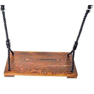 Balançoire Bois avec Corde Ajustable, Siège de Balançoire pour Enfants Facile à Installer, Balançoire Suspendue pour Adulte Enfant Extérieur Intérieur