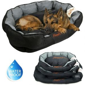 Panier Chien Imperm&eacute;able de Grande Taille avec Coussin Int&eacute;rieur D&eacute;tachable Lit Doux pour Gros Chien Taille L 70x90x19cm