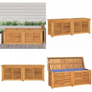 Boîte de rangement jardin et sac 150x50x55 cm bois massif teck - Coffre De Jardin - Rangement Extérieur - Meuble De Jardin - Bois De Teck - Coffre À