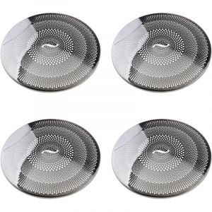 Lot de 4 protections de haut-parleur audio de voiture compatibles avec Mercedes-Benz Classe e/c/glc W213 W205 en acier inoxydable argenté brillant