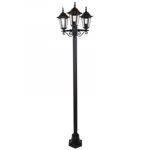 Bricolage Direct - Lampadaire Extérieur 3 Têtes 3x100W Fonte Noir initialis
