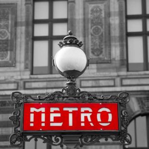 Hxadeco - Tableau photo noir et blanc paris metro - 50x50 cm